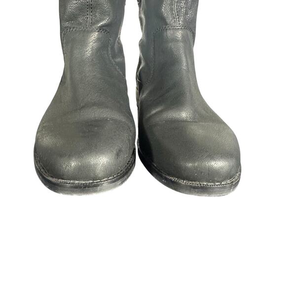 Arturo Chiang Black Leather Slouchy Ankle Boots - Size 7 - Picture 3 of 11